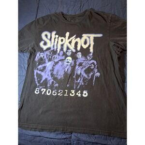 Slipknot Band Graphic T-Shirt Mens Large Black Nu Metal Rock Tee 870621345 Logo